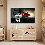 Atatürk ve Bayrak Cam Tablo