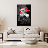 Atatürk ve Bayrak Cam Tablo