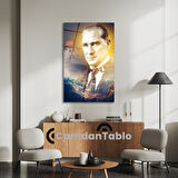 Atatürk ve Bayrak Cam Tablo
