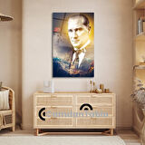 Atatürk ve Bayrak Cam Tablo