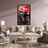 Atatürk ve Bayrak Cam Tablo