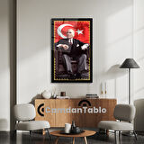 Atatürk ve Bayrak Cam Tablo