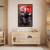 Atatürk ve Bayrak Cam Tablo