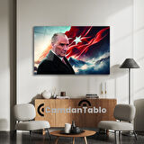 Atatürk ve Bayrak Cam Tablo