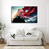 Atatürk ve Bayrak Cam Tablo