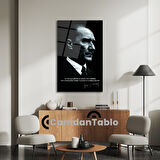Atatürk ve Bayrak Cam Tablo