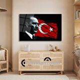Atatürk ve Bayrak Cam Tablo