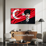 Atatürk ve Bayrak Cam Tablo