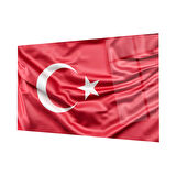 Kırmızı Dalgalı Türk Bayrağı Cam Tablo Red Wavy Turkish Flag Glass Painting