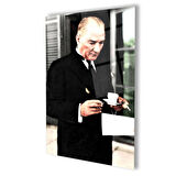 Atatürk Cam Tablo 4mm Dayanıklı Temperli Cam, Atatürk Glass Wall Art