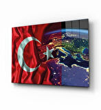 Yıldızların Altında Vatan Temalı Cam Tablo