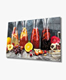 Meyveler Meyve suyu Mutfak Cam Tablo 4mm Dayanıklı Temperli Cam Fruits Juice Kitchen Glass Wall Art