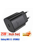 Samsung Galaxy M15 5G Uyumlu Şarj Aleti 25W HIZLI