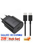 Samsung Galaxy M32 - Galaxy M33 5G Uyumlu Şarj Aleti 25W HIZLI  ve 5A Şarj Kablosu