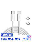 Samsung Galaxy M33 - M34 Şarj Kablosu Type-C Kablo Hızlı Şarj Kablosu 60W