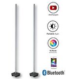 RGB Led Lambader 100 cm Bluetooth Kontrollü Çiftli Set