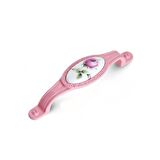 Tomurcuk Porselen Mobilya Dolap Kulp 96 mm Pembe Gül Pembe