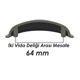 Tas Çanak Mobilya Dolap Kulp Desenli 64 mm Antik Gümüş