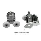 Duşakabin Tekerleği Metal Gövdeli Krom 2 Li Set Teker Çapı 22 mm