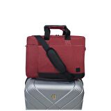 Gbmotion 3 Bölmeli Evrak Laptop El Omuz Çantası 17,3 İnç Bordo