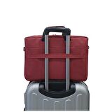 Gbmotion 3 Bölmeli Evrak Laptop El Omuz Çantası 17,3 İnç Bordo