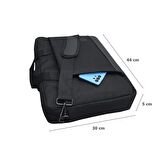 Gbmotion 3 Bölmeli Evrak Laptop El Omuz Çantası 17,3 İnç Siyah