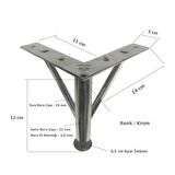 Firkete Ayak Metal 12 cm Krom Mobilya Koltuk Ayağı 