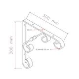 2 Adet Burgulu 20 x 30 cm Dekoratif Raf Altı Ayağı Konsol Siyah