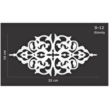 D-12 Gümüş 35 x 16 cm Sibu Aynalı Pleksi Mobilya Dolap Süsü 