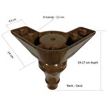 4 Adet Şahin Lükens Ayak Mobilya Koltuk Ayağı 14-17 cm Ayarlı Ceviz