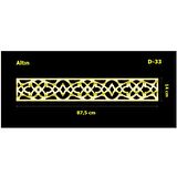 D-33 Altın 87,5 x 14 cm Sibu Aynalı Pleksi Mobilya Dolap Süsü 