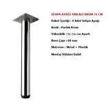 Masa ve Sehpa Ayağı Krom Anaokulu Sınıfları için 51 cm 4 Adet