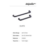 5 Adet Doğanlar Gusto 192 mm Mobilya Kulp Mat Siyah