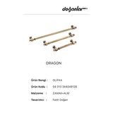5 Adet Doğanlar Dragon 128 mm Mobilya Kulp Antik Sarı Olifka