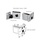 Osena Cam Menteşesi Metal Krom 6 mm Cam İçin 1 Takım