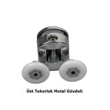 Duşakabin Tekerleği Metal Gövdeli Krom 4 lü Set Teker Çapı 24 mm