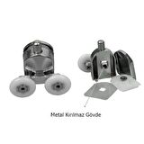 Duşakabin Tekerleği Metal Gövdeli Krom 4 lü Set Teker Çapı 24 mm