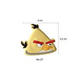 5 Adet Çocuk Odası Mobilya Kulp Dolap Düğme Angry Bird Sarı