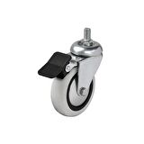 4 Adet Hts Döner 3/8 Vidalı Frenli Mobilya Tekeri Çap : 74 mm Kod : 354