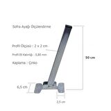 4 Adet Masa Sehpa Sofra Ayağı Metal Katlanır Ayak 50 cm 