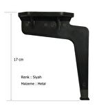 4 Adet Kaz Lüks Mobilya Koltuk Çekyat Ayağı Metal Siyah 17 cm