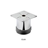 Mobilya Ayağı Metal 6 cm  Alttan Ayarlı 42 mm Krom Ayak 