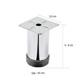 Mobilya Ayağı Metal 8 cm Alttan Ayarlı 42 mm Krom Ayak 