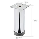 Mobilya Ayağı Metal 20 cm Alttan Ayarlı 42 mm Krom Ayak 