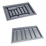Çekmece İçi Kaşıklık ve Kepçelik 2 li Set 75 x 49 cm Gri 