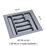 Çekmece İçi Kaşıklık ve Kepçelik 2 li Set 42 x 49 cm Gri 