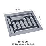 Çekmece İçi Kaşıklık ve Kepçelik 2 li Set 55 x 49 cm Gri 