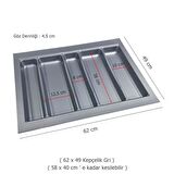 Çekmece İçi Kaşıklık ve Kepçelik 2 li Set 62 x 49 cm Gri 
