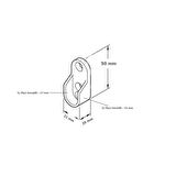 250 Adet Metali Oval Dolap Askı Borusu Flanşı Şeffaf