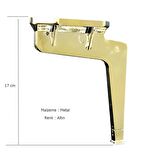 4 Adet Kaz Lüks Mobilya Koltuk Ayağı Metal Altın Sarı 17 cm